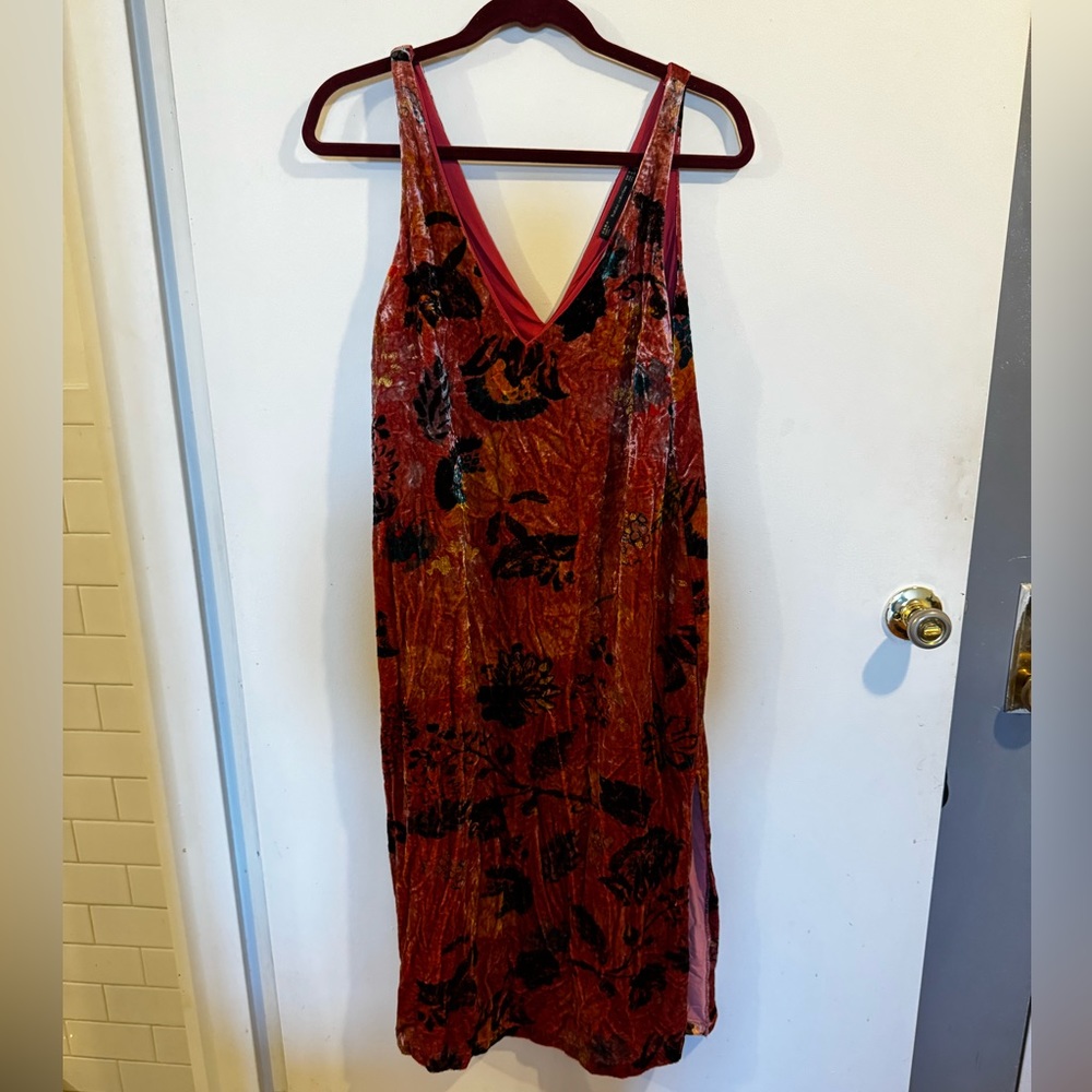 Zara velvet floral layering dress